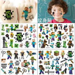 My World Game Time One-Time Temporary Tattoos for Kids, Birthday Party Tattoos, Water Transfer Tattoes