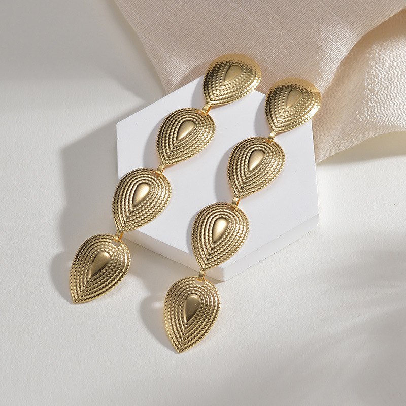 Daily Occasion 304 Stainless Steel Material Water Droplets Pattern Women's Gender 1 Pair Simple Style Water Droplets Stainless Steel Drop Earrings