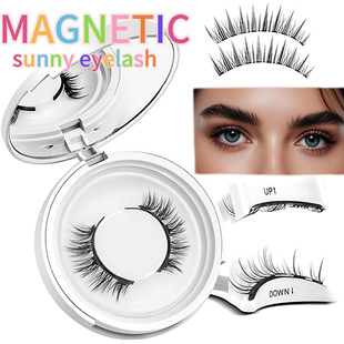 Amazon cross-border explosions magnetic false eyelashes magnetic eyelashes one box glue-free false eyelashes thick factory wholesale