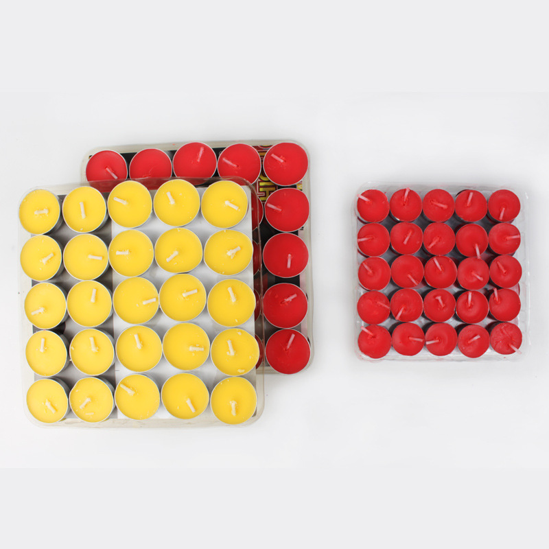 Fábrica al por mayor lámpara de mantequilla cera de té planta de cera de soja quema 1-4 horas templo bendición redonda cera de té