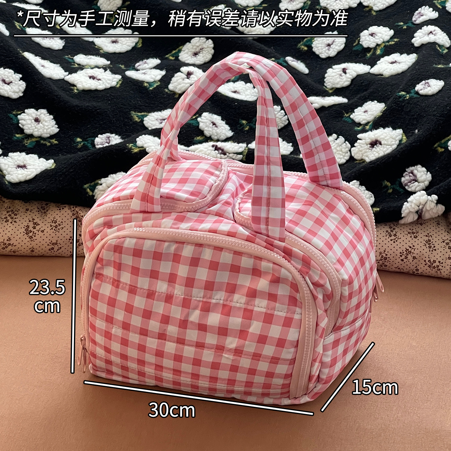 Bolsa de maquillaje para mujeres de gran capacidad portátil de viaje bolsa de lavado de almacenamiento de partición bolsa de almacenamiento de perezoso ultra grande