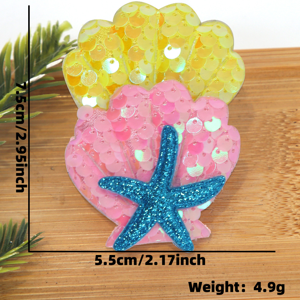 Cartoon shell starfish clip de pelo tema mar decoración de fiesta de cumpleaños clip de pelo borde clip de sequela clip de pelo