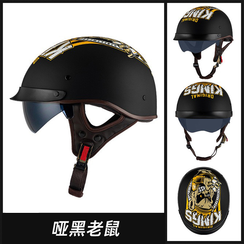 Casco de coche eléctrico transfronterizo del fabricante nuevo verano retro Harley motocicleta medio casco 3C certificado hombres y mujeres del mismo estilo