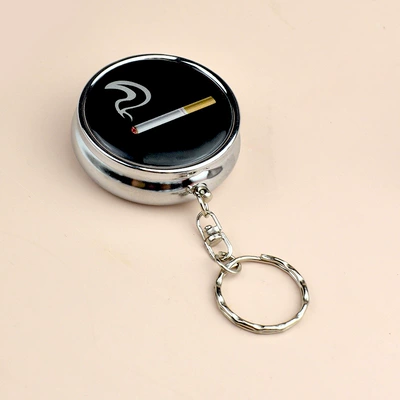 Creative Personalized Metal Ashtray Mini Portable Ashtray with Lid Bag Ashtray Bag Small Gift (Car ashtray) - ashtray-keychain-a-smoking-picture