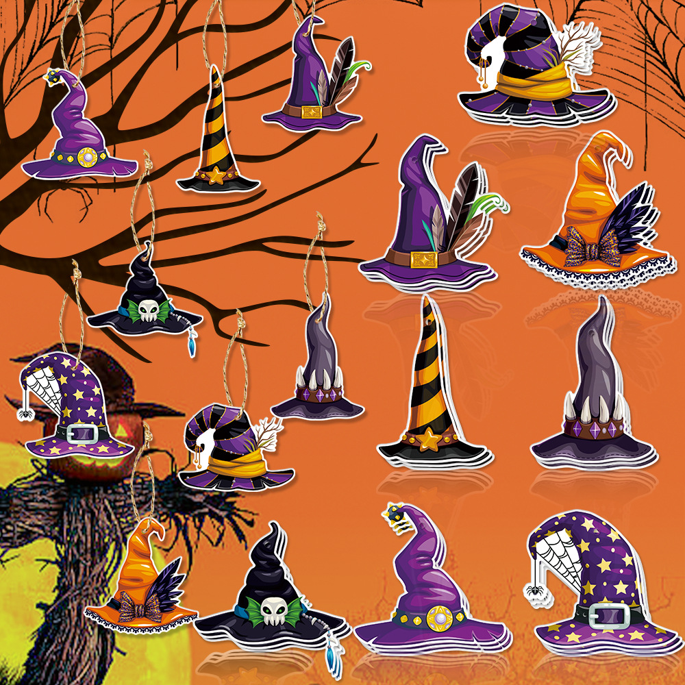 Decoración de fiesta de Halloween de Amazon colgante colgante de barra de Halloween decoración del hogar sombrero de bruja colgante