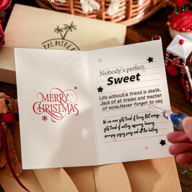 Mr. Paper Rectangular Greeting Card Christmas Candlelight Ode Series Birthday Thank You Expression Handbook Decoration Blessing Greeting Card