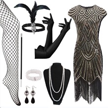�W��S-4XL�͹���Ƭ�o���B��ȹ1920s�w�ı����KȺ���Y�����b���l