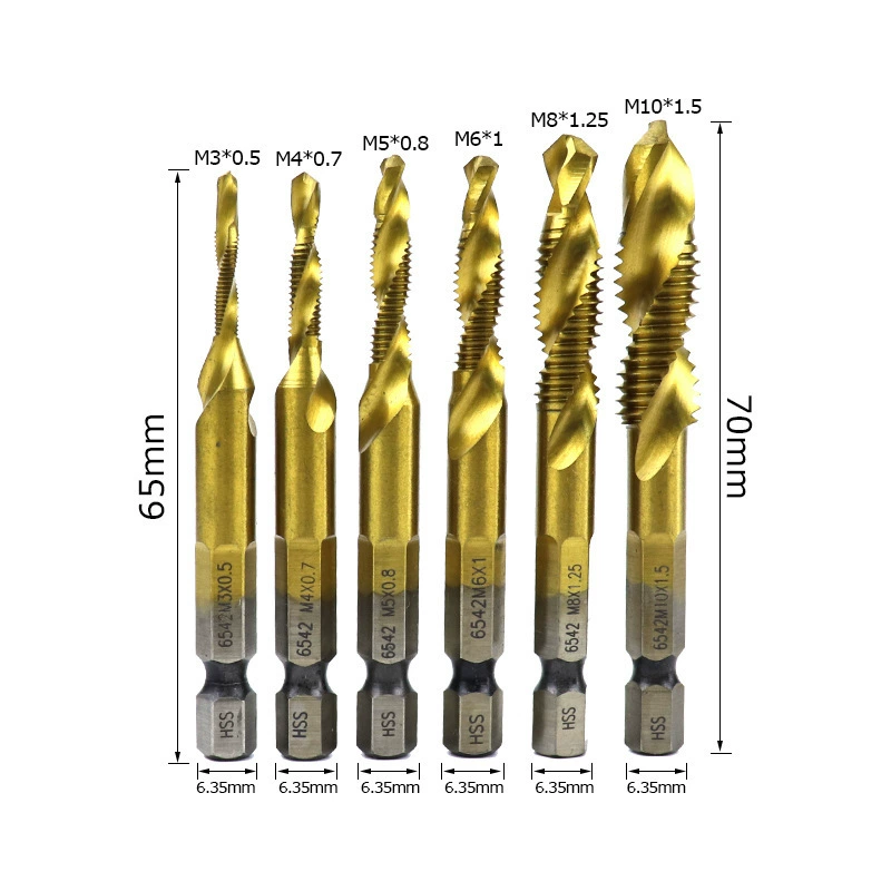 Многогранное шестигранное композитное шурупное сверло из спиральной стали со спиральными отверстиями
