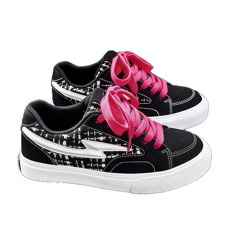 2026 primavera nuevas zapatillas deportivas de estudiantes nicho negro rosa moda versátil fragancia zapatos de pan casuales mujeres