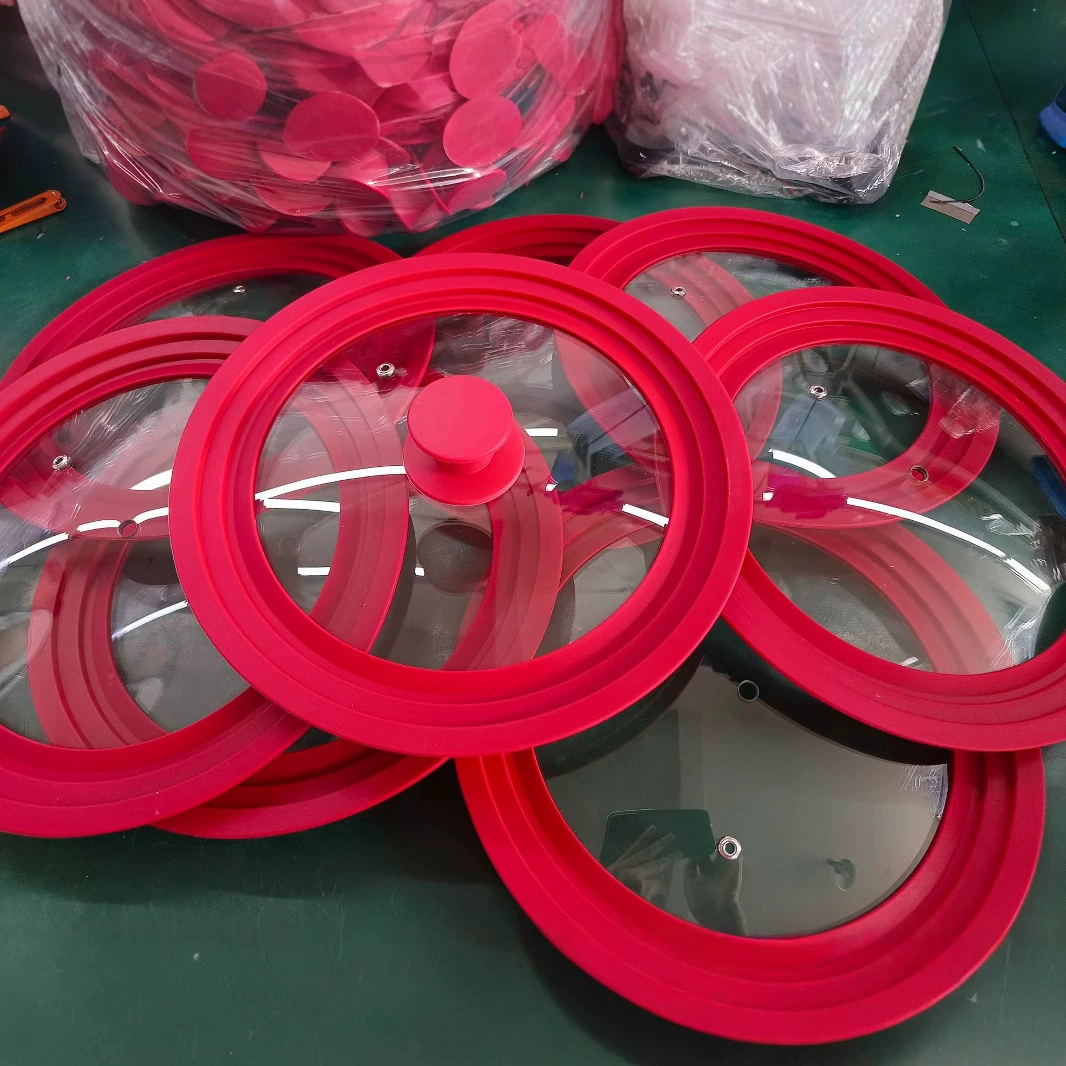 Круглый силиконовый чехол для кастрюли из закаленного стекла, бытовая термостойкая лестница, Многофункциональная крышка с краями, Универсальный чехол для кастрюли