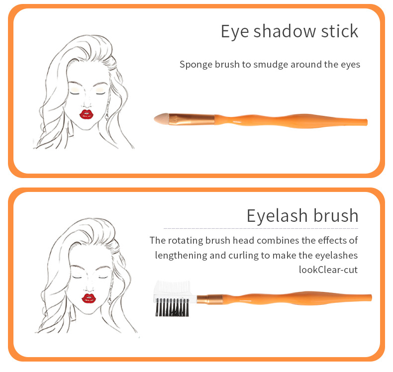 LMLTOP Makeup Brush Set of 5 pieces: Setting, loose brush, eyelash comb, Eyebrow Brush, Eyeshadow Brush TOP-035 Item Picture