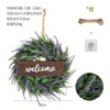 Customized hemp rope+hook simulation plant flower ring cross -border home doors and windows hanging decoration simulation green plant fake flower ring