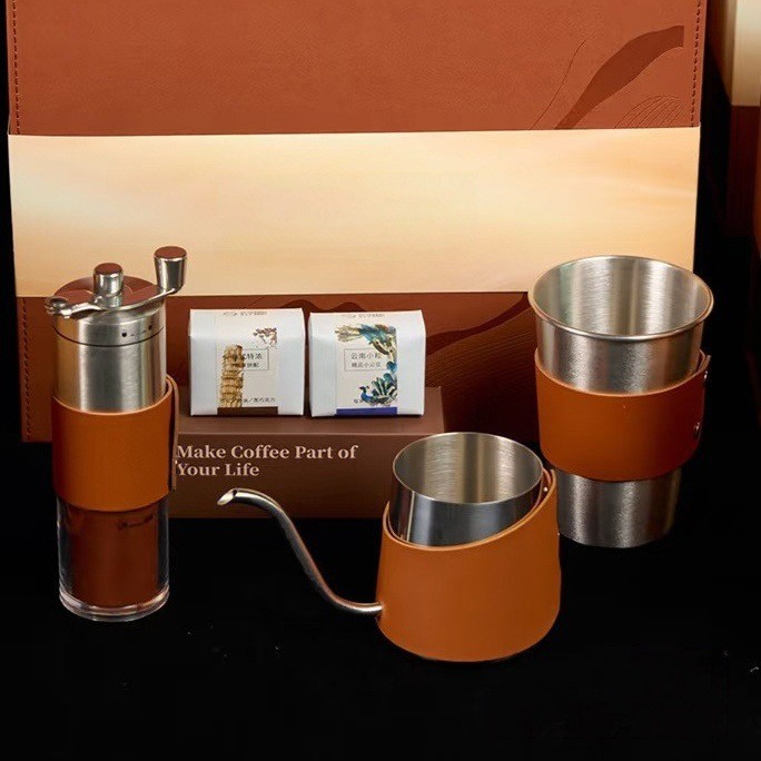 Máquina de molino de frijoles de alta calidad cajas de regalo de cafetera de café, eventos comerciales, tazas de café para clientes.