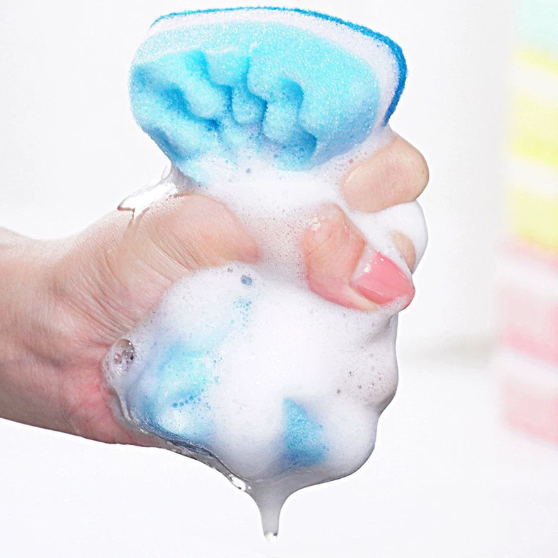 T esponja de lavado de platos colorida pequeña onda esponja limpia limpia cocina limpia cepillo de lavado de platos esponja toallitas