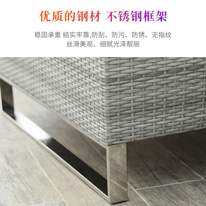 Al Aire Libre sofá de ratán Villa jardín al aire libre patio ocio sala de estar Silla de ratán mesa de té protección solar impermeable combinación de muebles