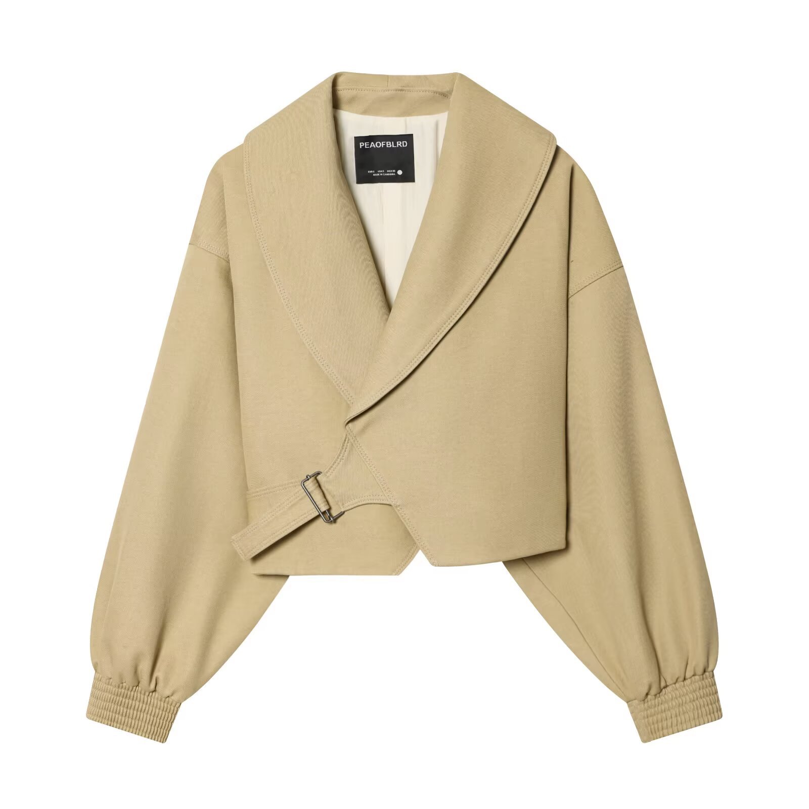 Chaqueta Corta Casual para Mujer de Poliéster, Manga Larga