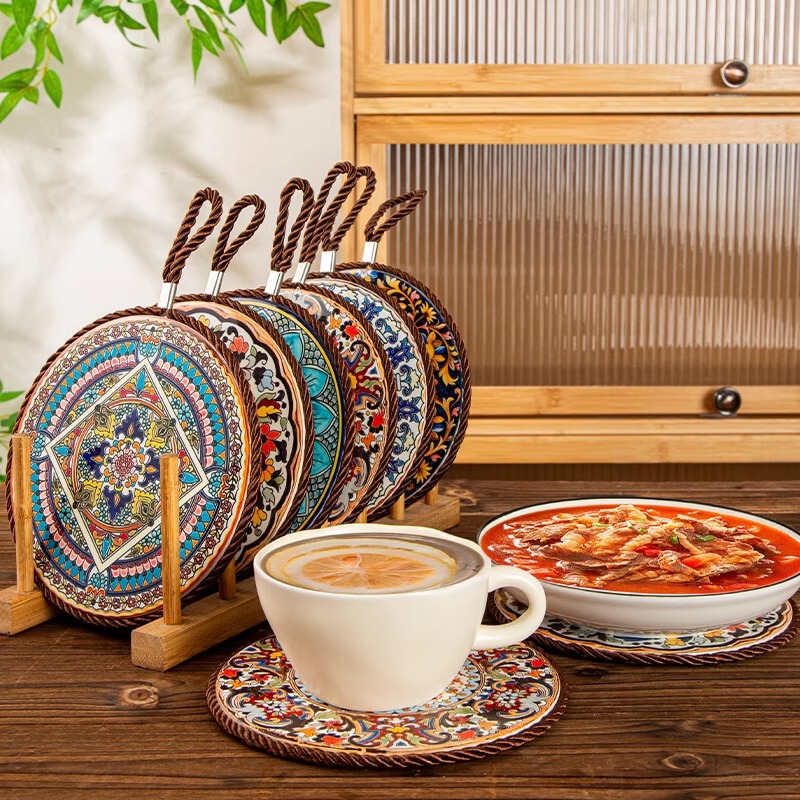 High Temperature Resistant Ceramic Cork Heat Insulation Pad Kitchen Dining Table Pad Anti-scalding Sand Pot Pad Plate Pad Bowl Pad Coaster Pot Pad