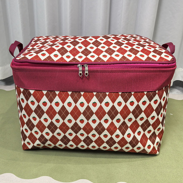 Clothing trunk double zipper with steel ring thickened canvas…