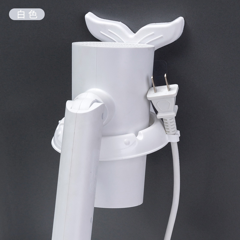 Multi-funcional de perforación libre de aseo secador de pelo de almacenamiento de rack de dibujos animados ballena plegable rack de almacenamiento