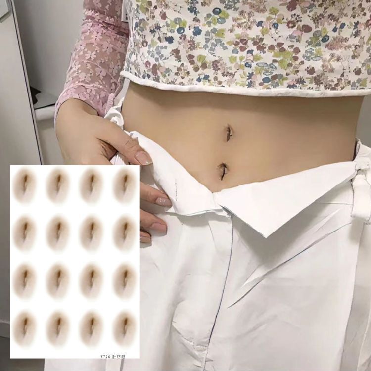Artificial fake navel eye stickers decorative tattoo disposable stickers high-looking waterproof slimming artifact
