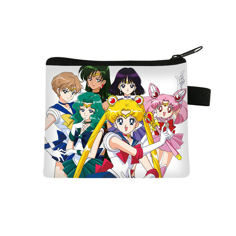 Summer Sailor Moon Children's Cartoon Mini Coin Purse for Boys and Girls, Printed Bag for Storing Coins