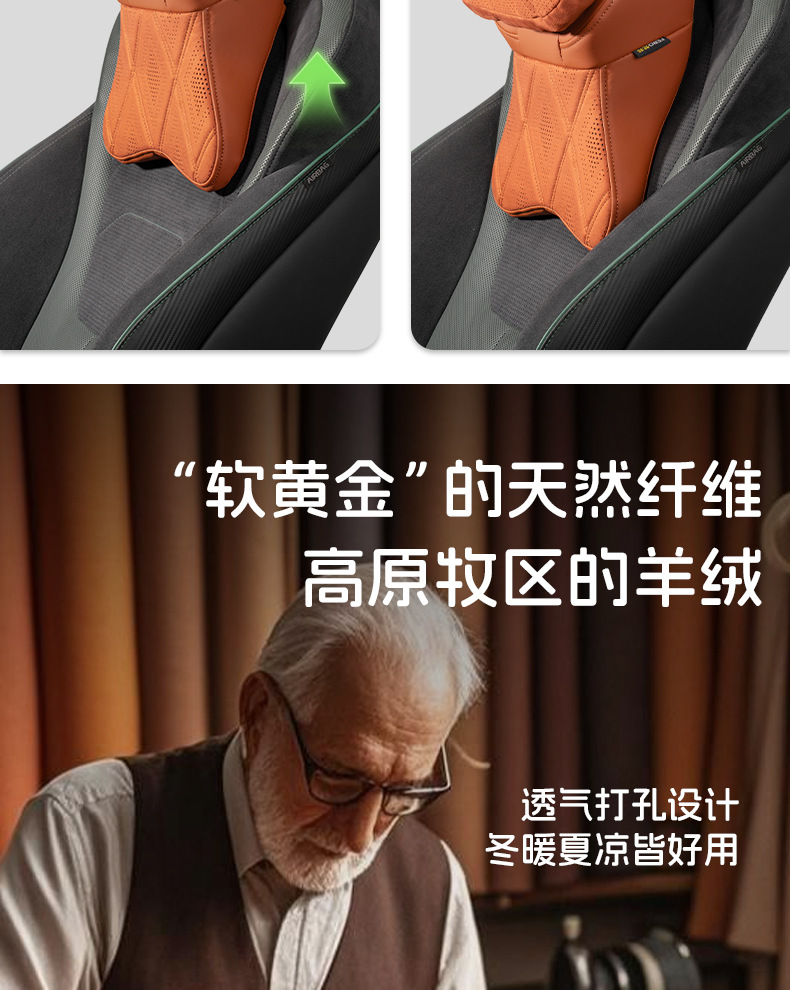 Febo Vanbang Car Headrest Is Suitable for Mercedes-Benz, Maybach, Bmw, and Tesla Neck Support Pillows and Lumbar Support Car Accessories