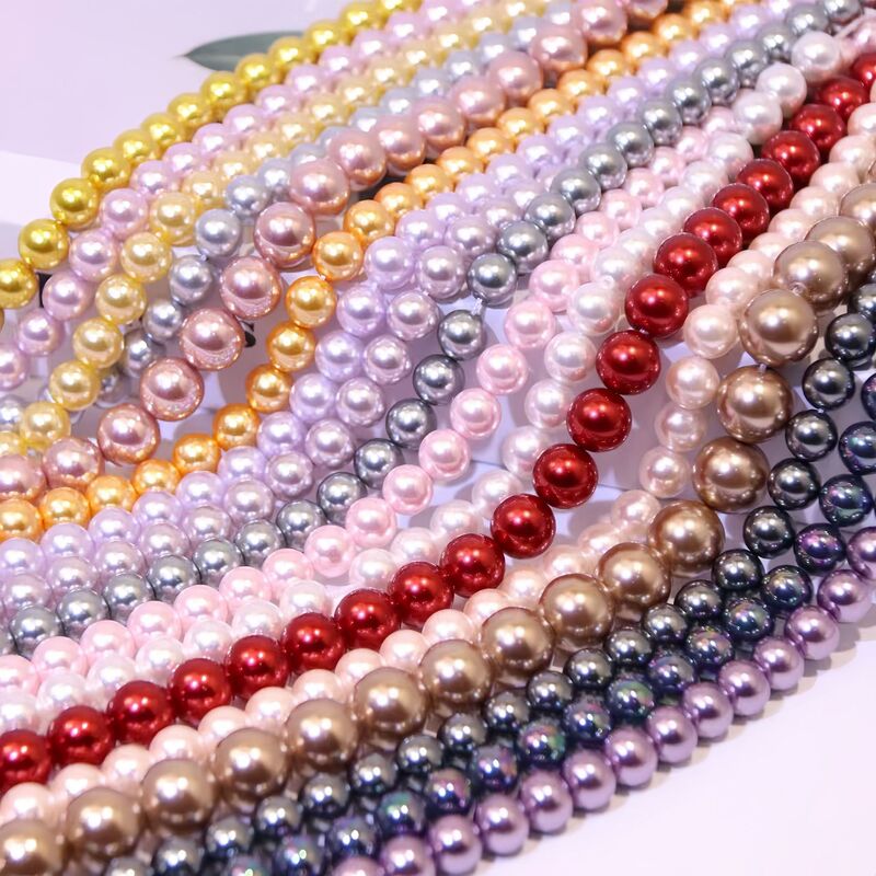 Natural Nanyang Shell Beads Loose Beads Shijia Pearl Beads DIY Jewelry Accessories Straight Hole Shell Beads Necklace Hairpin Accessories