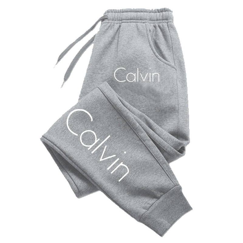 Cross-Border New Calvin Jogger Fashion Loose Calvin Sweatpants Casual Fleece-Lined Sports Pants Fitness Long Pants