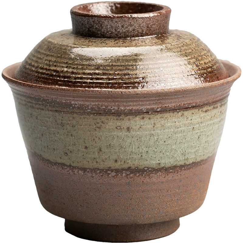 陶迷 Clear water wood-burning covered bowl kiln variable flow glaze ceramic retro open piece Sancai bowl household tea maker kettle bearing