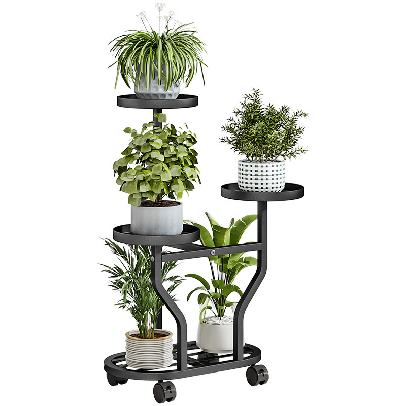 フラワーシェルフリビングルーム床置きバルコニー収納ラック屋外中庭多肉植物鉄植木鉢ブラケット棚拡張ラック|undefined