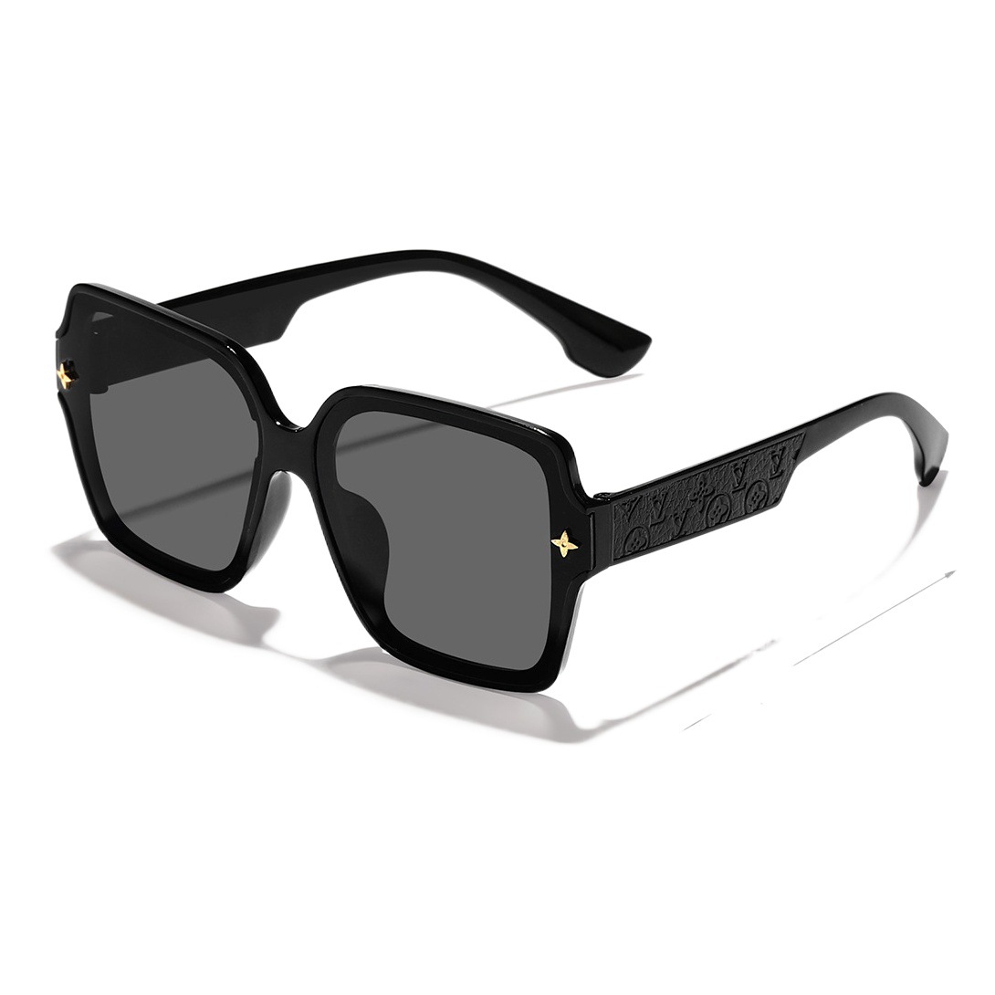 2024 transfronterizo nuevo estilo coreano elegante marco cuatro-Awn estrella mi uñas gafas de sol pc pieza simple cara-mirando pequeñas gafas de sol de moda