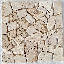 天然馬賽克石材文化石鵝卵石戶外花園亂形碎拼馬賽克3d瓷磚背景牆