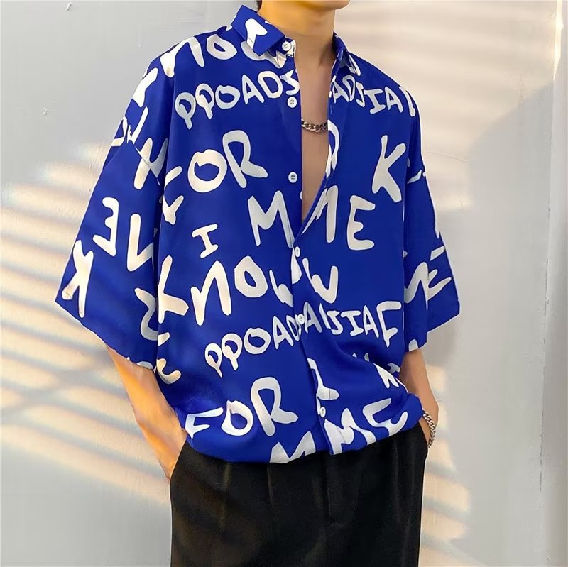 Hong Kong estilo Retro Vintage floral camisa manga corta Estilo Hawaiano tailandés diseño Ruan guapo camisa suelta para hombres y mujeres