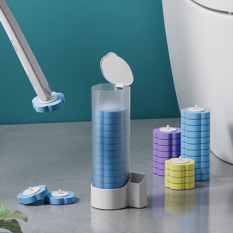 使い捨てトイレブラシ、使い捨て交換ヘッドセット、死角なし、家庭用掃除用品、トイレ洗浄壁掛けブラシ|undefined