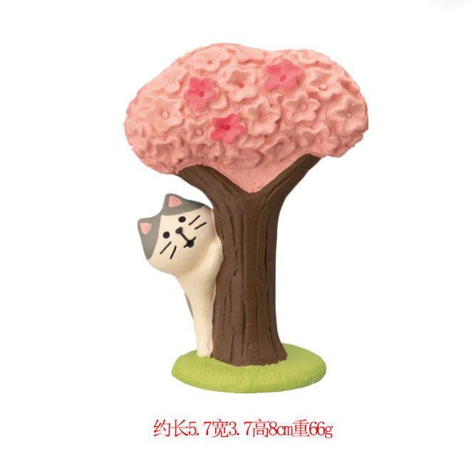 日本の猫の装飾品、桜祭り、トレンディなおもちゃの人形、ブラインドボックス、DIY制作アクセサリー、樹脂工芸品、小さな装飾品|undefined