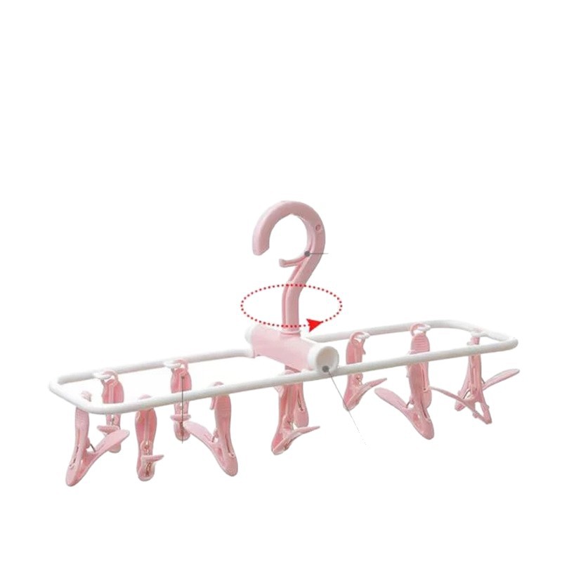 Tendedero Plegable Multi-Pinza de 12 Pinzas de Plástico A Prueba de Viento para Dormitorio