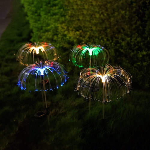 Amazon Solar Fiber Optic Jellyfish Lamp Garden Atmosphere Decoration LED Garden Lantern Outdoor Waterproof Lawn Lamp