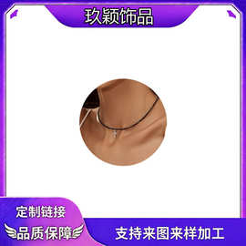 亚马逊跨境款铜质十字架项链 个性潮流时尚百搭小众简约首饰