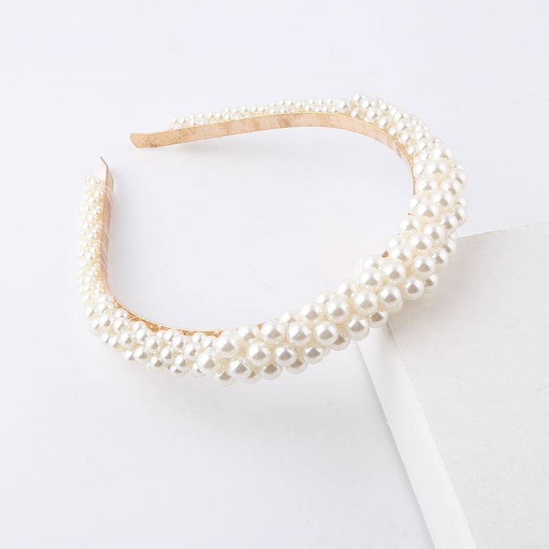 Korean Woven Pearl Thin Headband Wholesale Nihaojewelry display picture 6