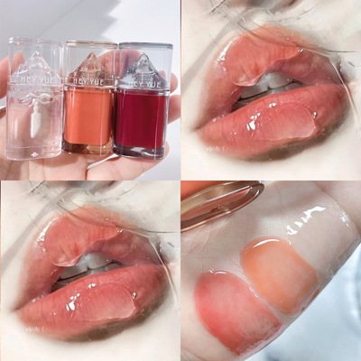 HEYYUE Iceberg transparent Ice block Lip Gloss Lip Oil Glass Labial glaze Lip Gloss Moisture moist toot toot