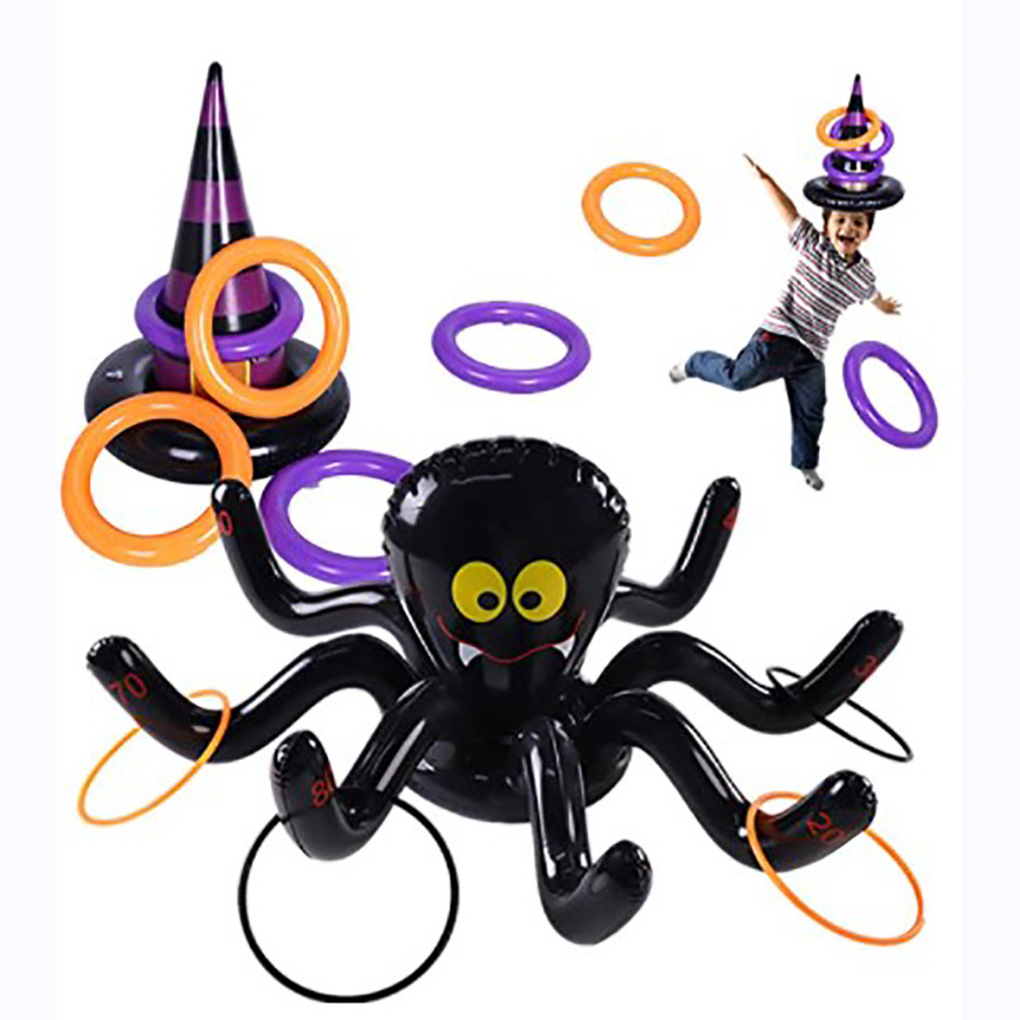 Octopus 6 plastic rings + witch hat 6 inflatable rings