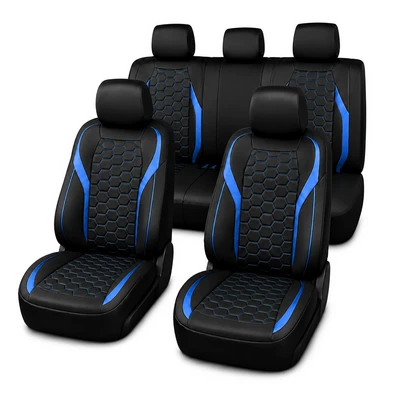 Universal five-seater car seat cover, Universal seat cover - blue-nine-piece-set