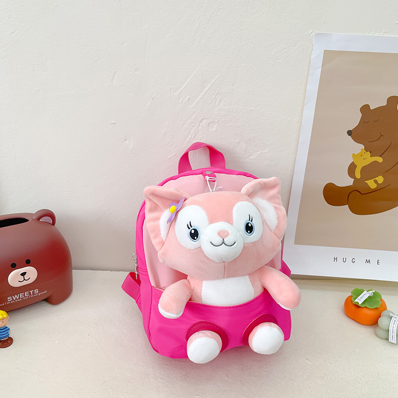 Jardín de infantes mochila de bebé suave lindo mochila de animales pequeños niños de 1 - 3 años de edad bolsa de viaje de lona ligera