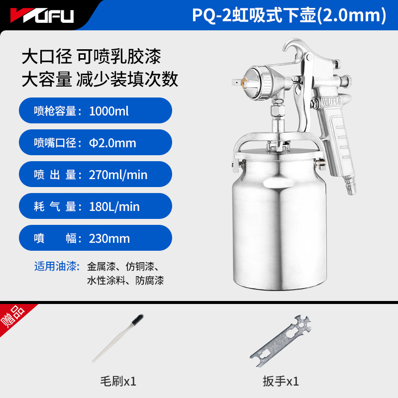 Wufu PQ-2 PISTOLA DE PULVERIZACIÓN neumática pintura de látex pistola de pulverización de alta atomización herramientas neumáticas muebles pistola de pulverización de pintura