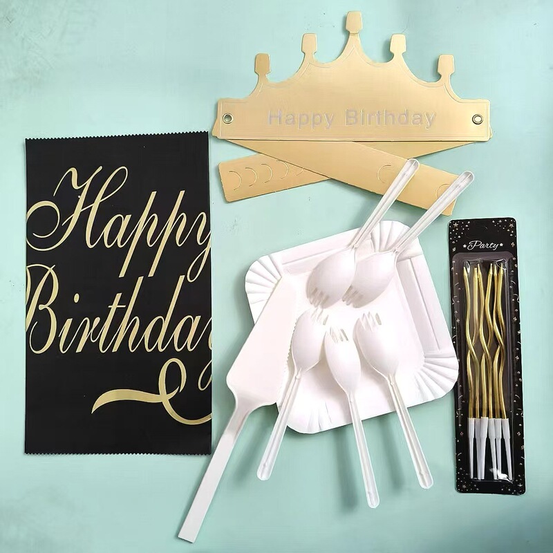 Knife and Fork Birthday Cake Combination Cake Set Knife and Fork Set Tableware Five-In-One Knife and Fork Birthday Cake Combination Cake Set Knife and Fork Set Tableware Five-In-One