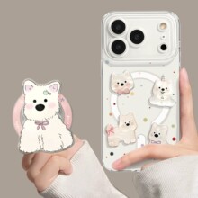萌宠西高地磁吸壳适用17promax手机套iPhone16带支架苹果15透明14