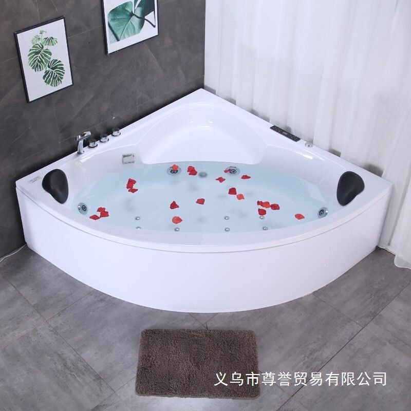 Triangular Bathtub Fan-Shaped Household Shower Head Adult Massage Heated Small Apartment Acrylic Insulated Bathtub