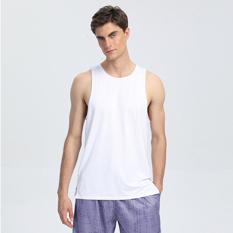 Maratón profesional de los hombres de verano corriendo Chaleco de secado rápido deportes fitness chaleco sin mangas suelto en stock impresión fija