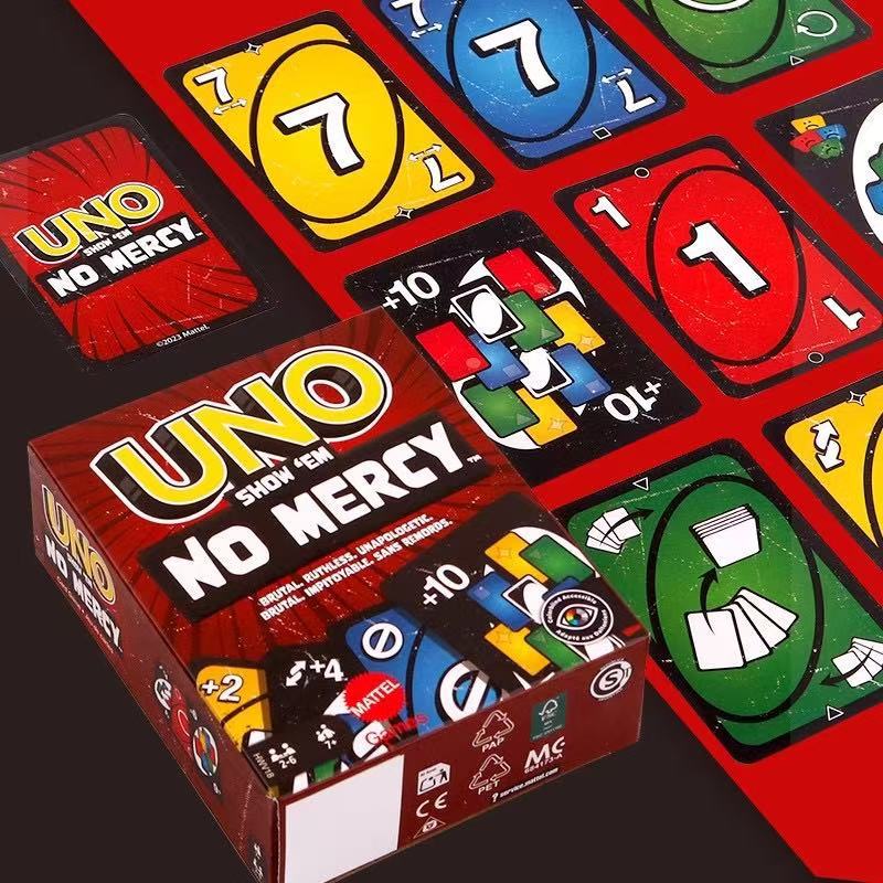 Cross-Border Card Game Genuine Uno Playing Cards, No Mercy Game Board Game, New Double-Sided Cards, Thickened Plastic Cross-Border Card Game Genuine Uno Playing Cards, No Mercy Game Board Game, New Double-Sided Cards, Thickened Plastic