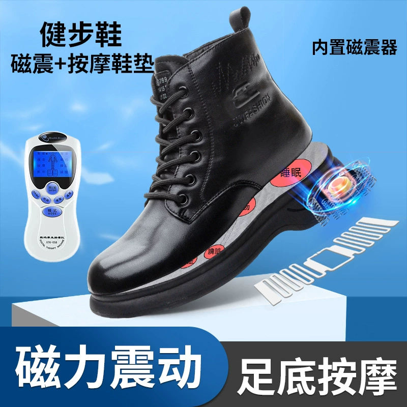 Магнитная энергия вибрации Многофункциональный подошвенные импульсные массажные ботинки 2024 зимние новые теплые плюшевые кожаные ботинки Martin женские